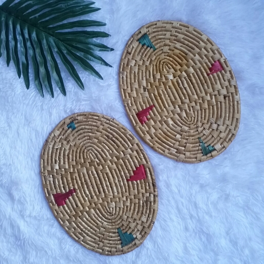 Vintage Woven Trivets (2 pc)
